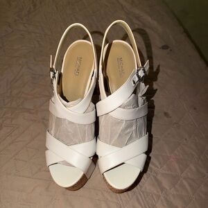 Michael Kors Cream Wedge Sandals
